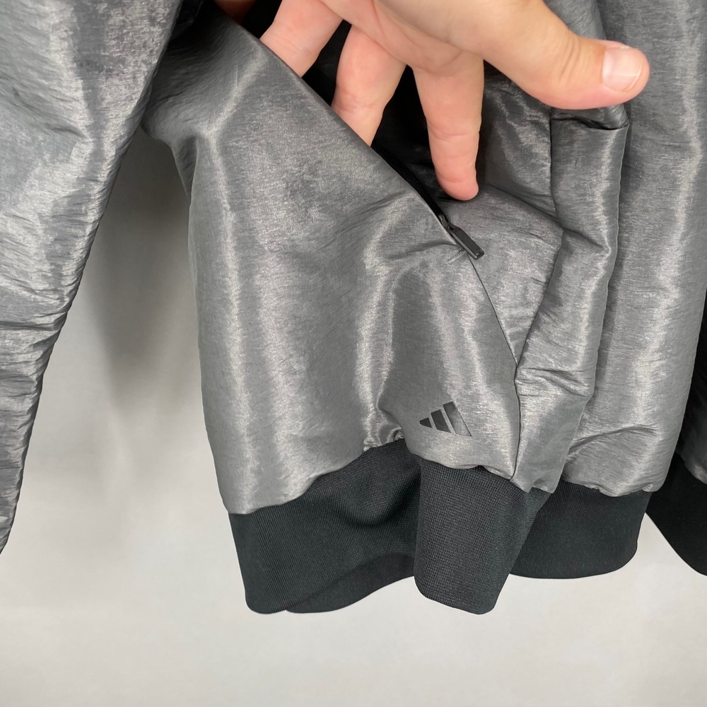 Adidas Jacketā Men's 2XL Gray Bomber Track Harden Traveler Basketball IB9432 - Picture 10 of 16